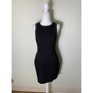 Likely Black Sleeveless Crew Neck Knee Length Sheath Dress Sz 4